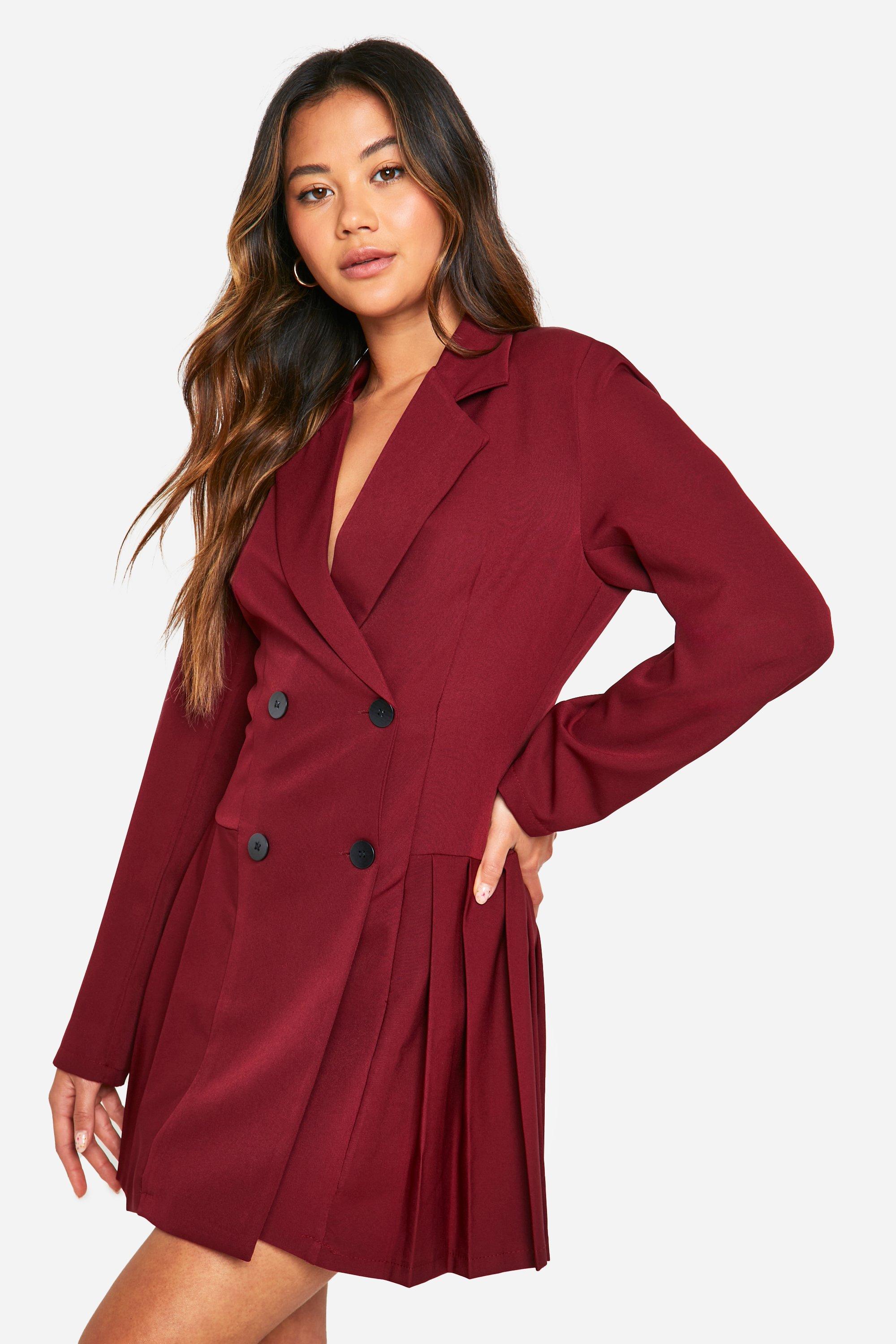 Robe blazer courte plissée