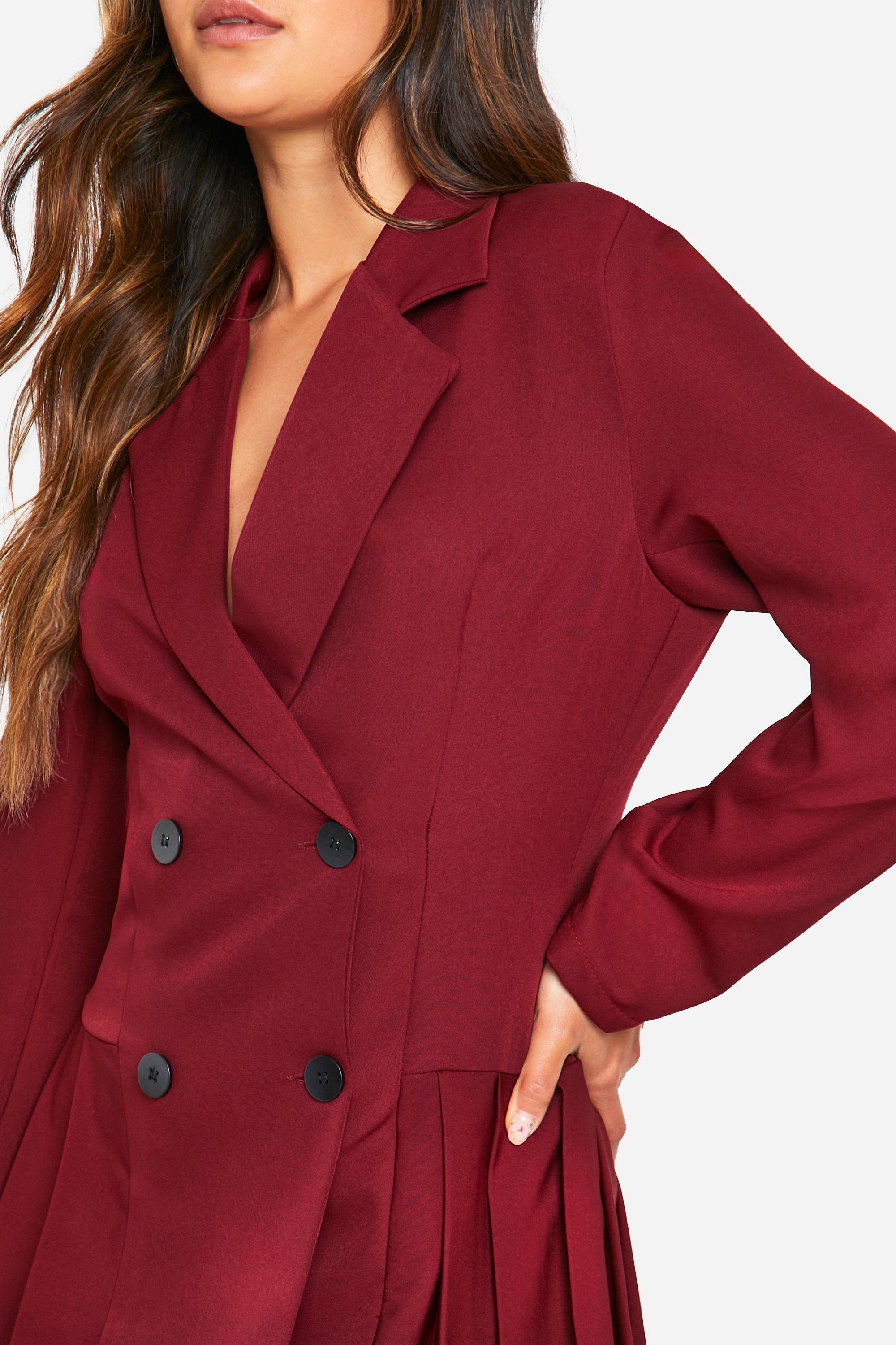 Pleated Mini Blazer Dress