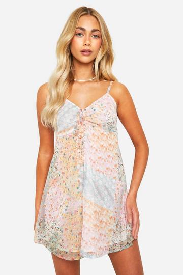 Floral Chiffon Mini Dress multi