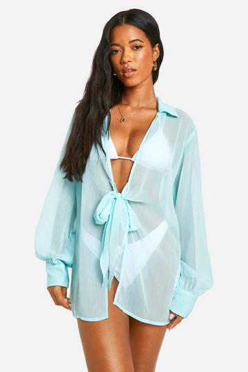 Tie Beach Shirt turquoise