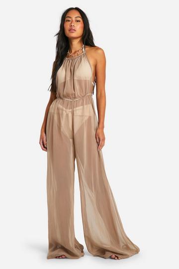 Floaty Beacxh Jumpsuit taupe