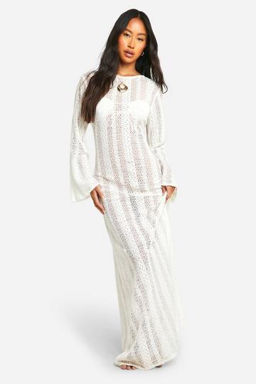 Crochet Tie Beach Maxi Dress cream