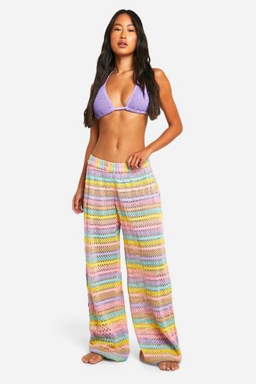 Gehaakte Regenboog Strand Broek multi