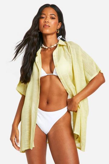 Oversized Beach Shirt Dress lime