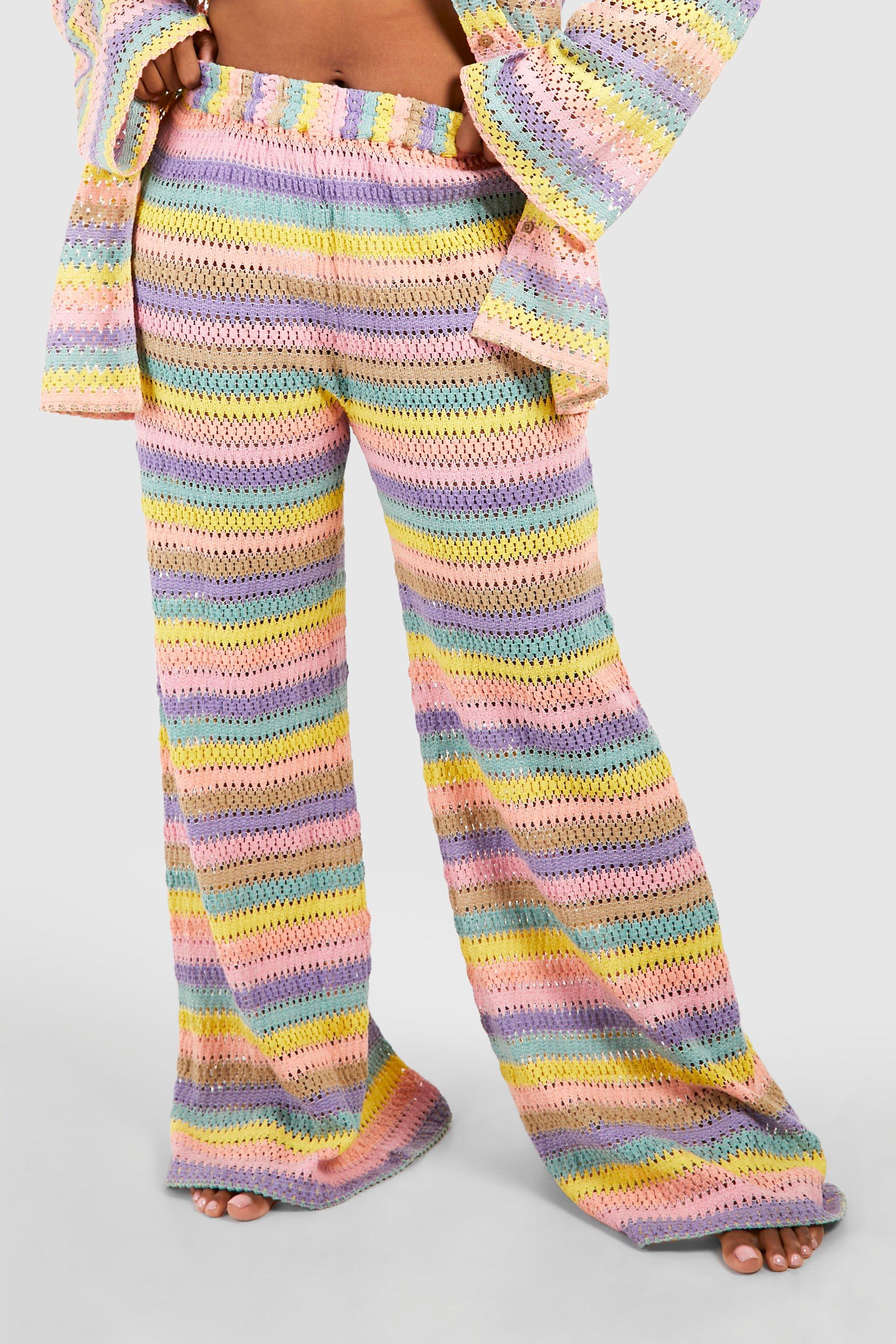 ボトムスその他 TNTNTUTU Patchwork Colorful Straight Flowre Bear Fancy Pants NLB254137WA-Sunday-Pants-