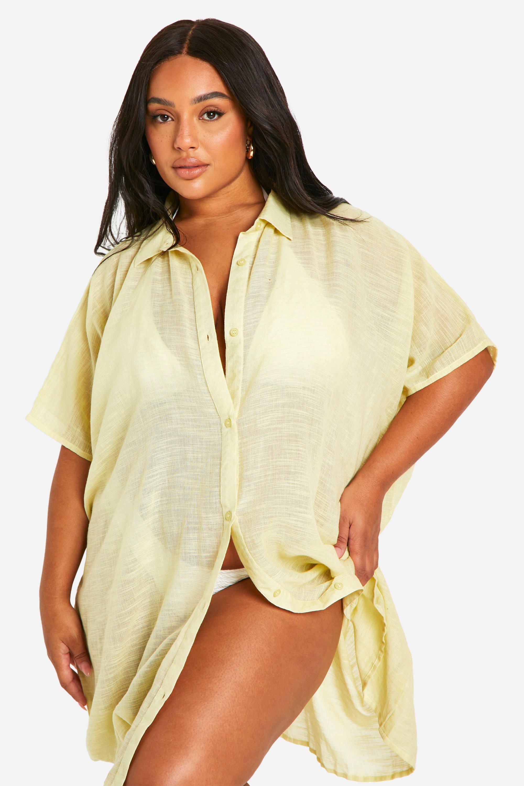 Plus Oversized Beach Shirt Dress