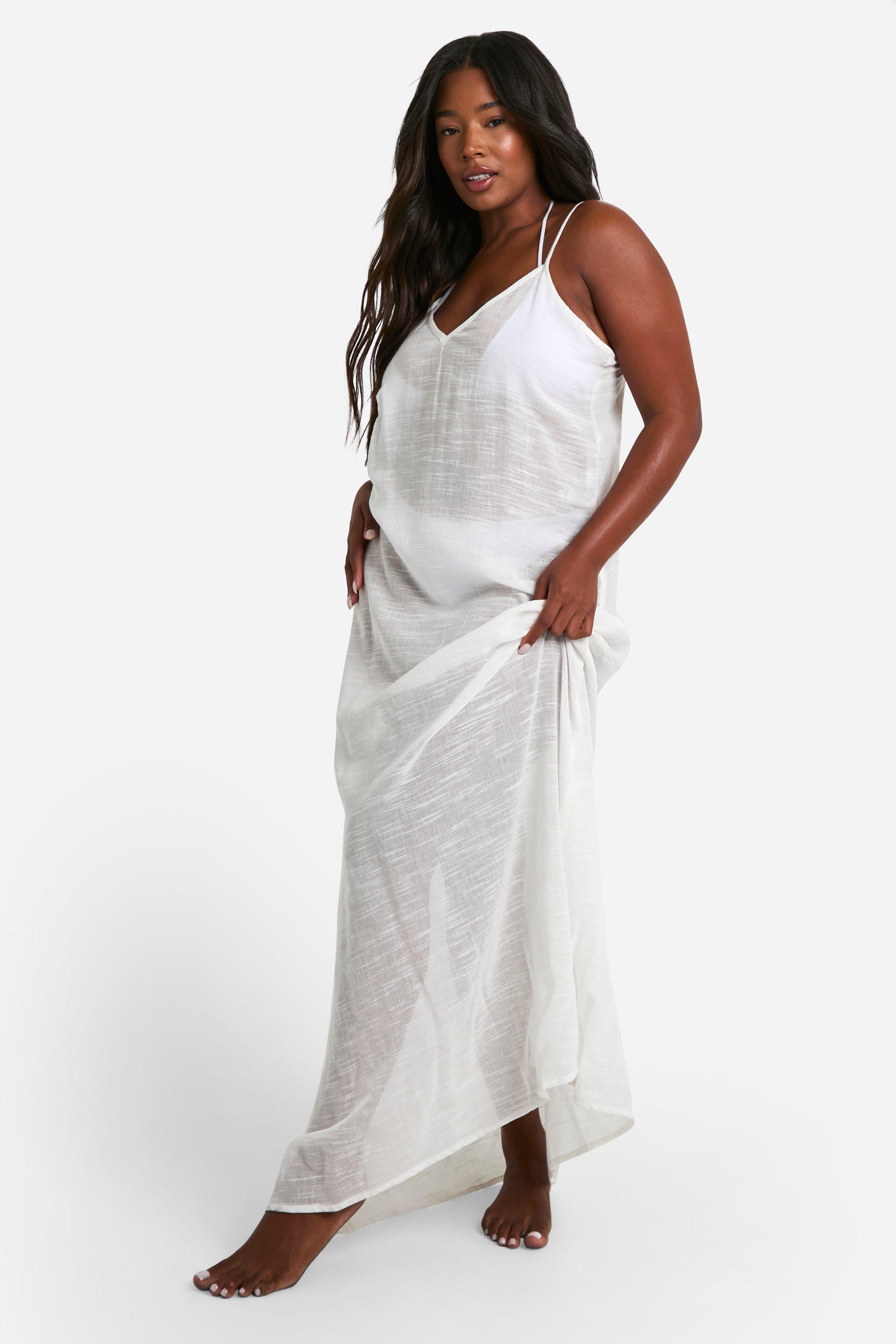 Plus Strappy Maxi Beach Dress