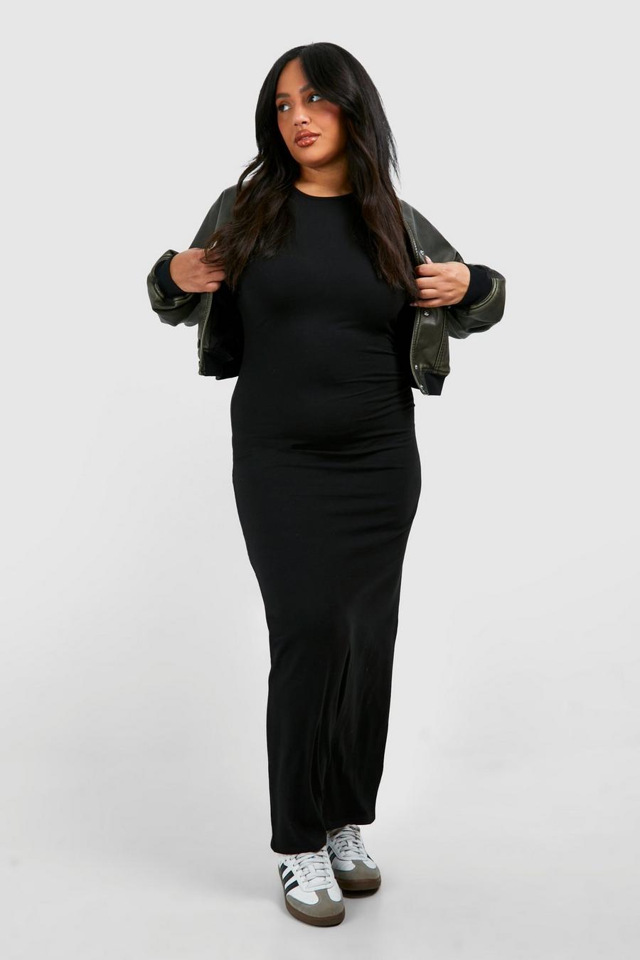Black Plus Långklänning med brottarrygg image number 1