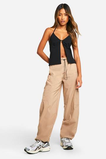 Toggle Waist Cargo Pants stone