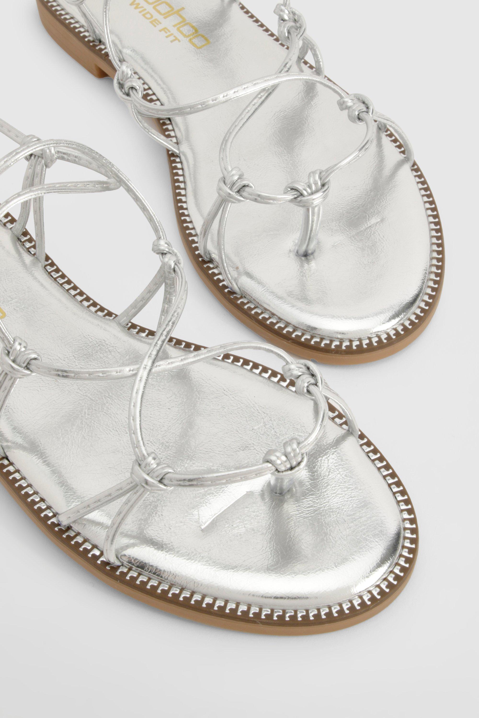 Wide Width Gladiator Wrap Up Sandals boohoo USA