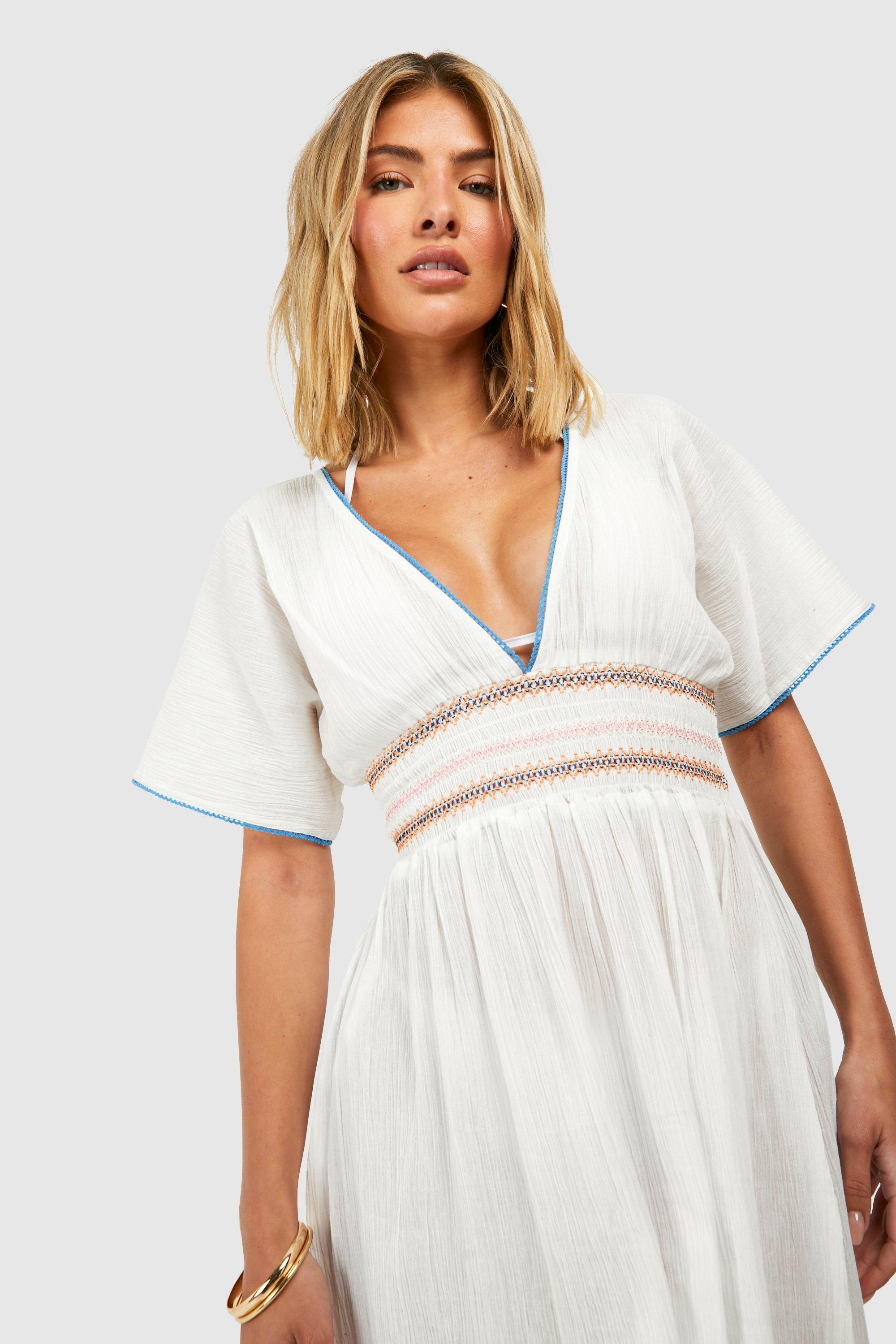 Boohoo embroidered maxi dress hotsell