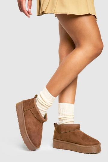 Ultra Mini Platform Cosy Boots chocolate