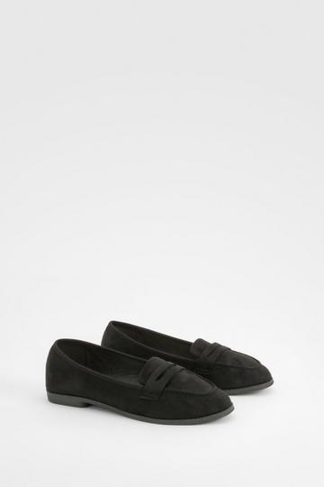 Black Wide Fit Loafers