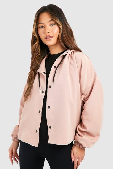 Veste à capuche et poches blush