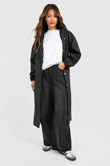 Midaxi Regenjas Met Capuchon black