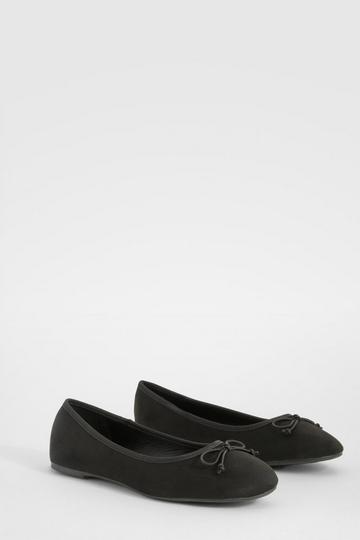 Black Bow Detail Ballet Flats