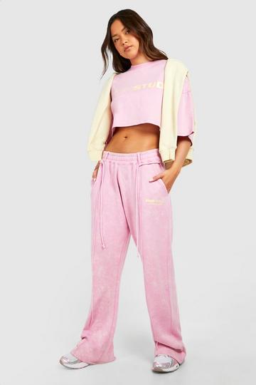 Pink Dsgn Studio Washed Straight Leg Sweatpant