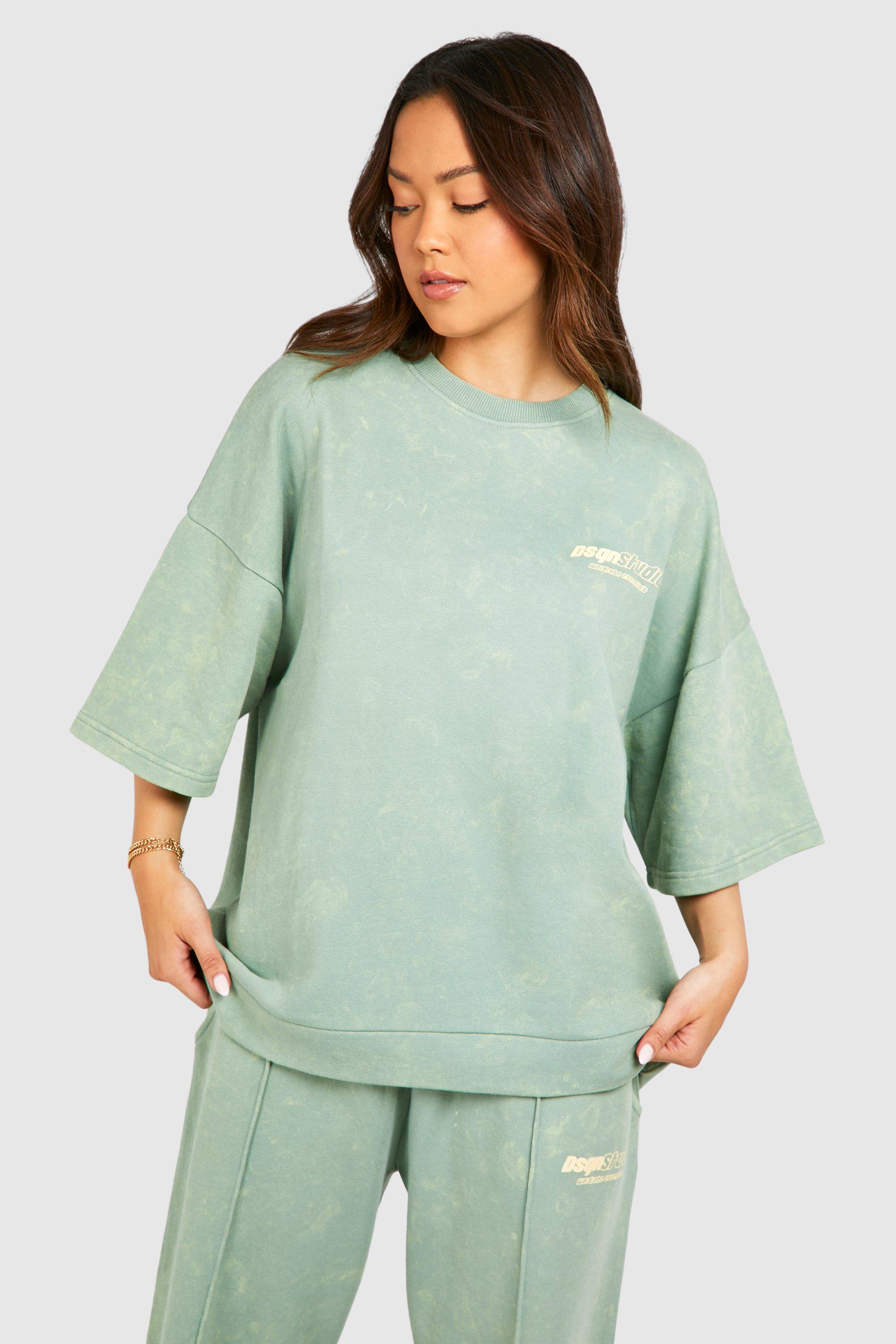 Dsgn Studio Washed Short Sleeve Sweatshirt boohoo UK