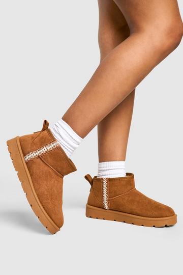 Ultra Mini Embroidered Cozy Boots chestnut