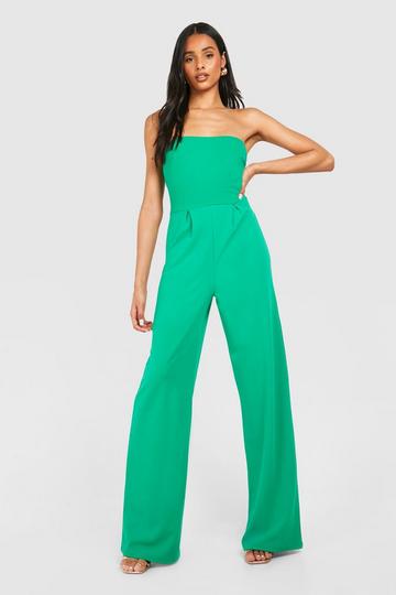 Tall Bandeau Wide Leg Jumpsuit green