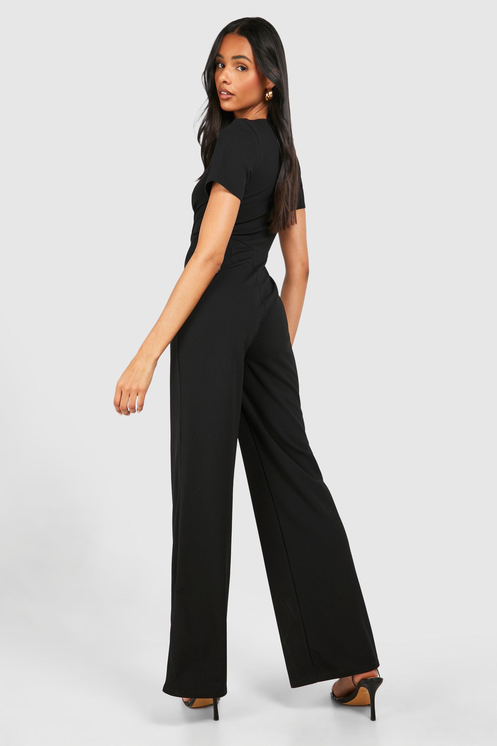 Tall Short Sleeve Wide Leg Jumpsuit