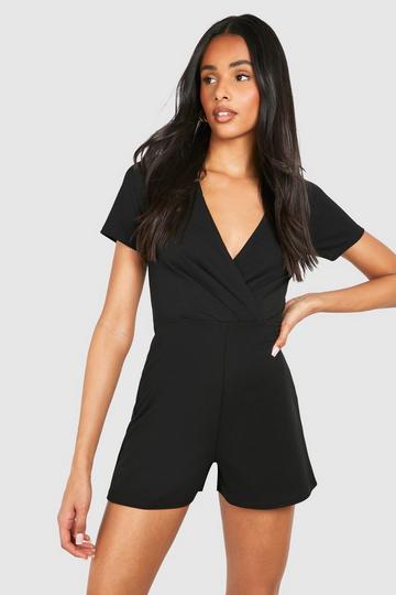 Tall Short Sleeve Playsuit black