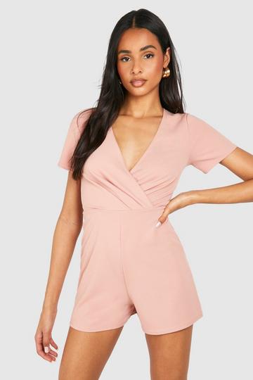 Blush Pink Tall Short Sleeve Romper