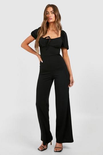 Milkmaid Jumpsuit black