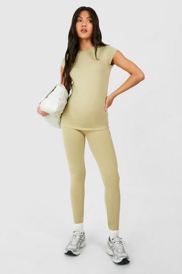 Maternity Soft Touch High Waisted Modal Leggings light khaki