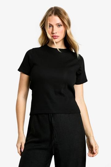 Maternity Ribbed Short Sleeve T-shirt black