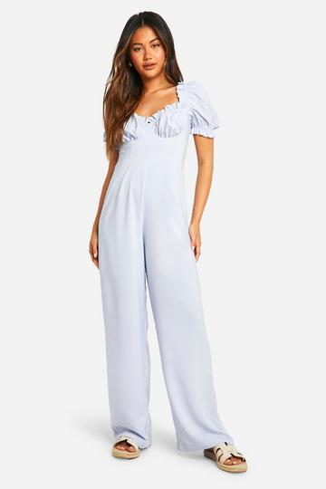 Blue Milkmaid Jumpsuit