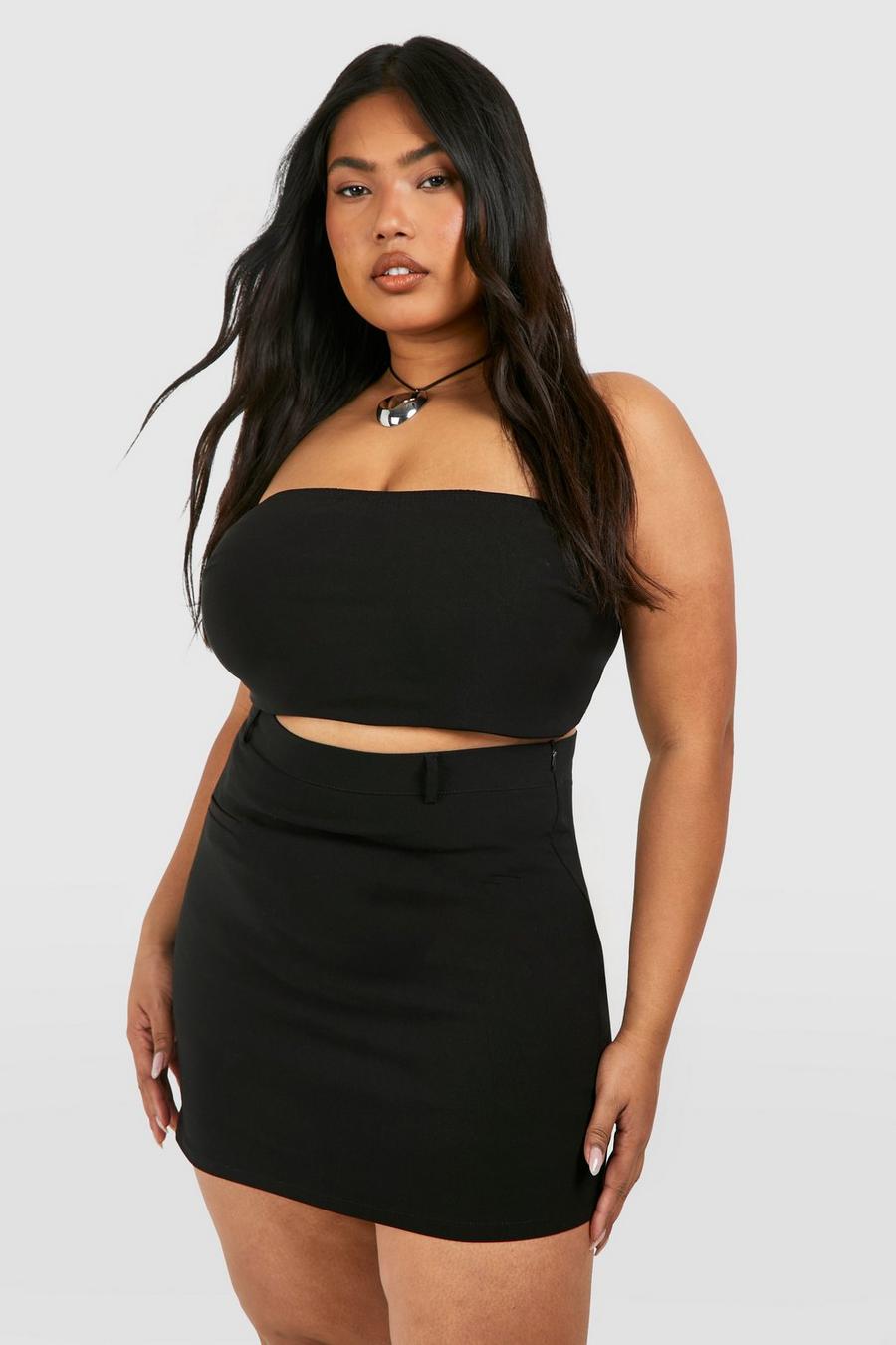 Grande taille - Mini-jupe habillée, Black