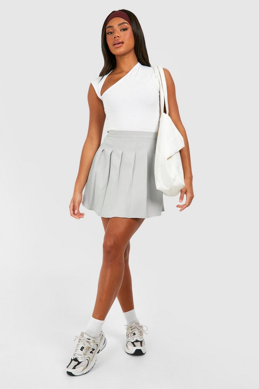 Grey Pleated Tennis Skirt  image number 1