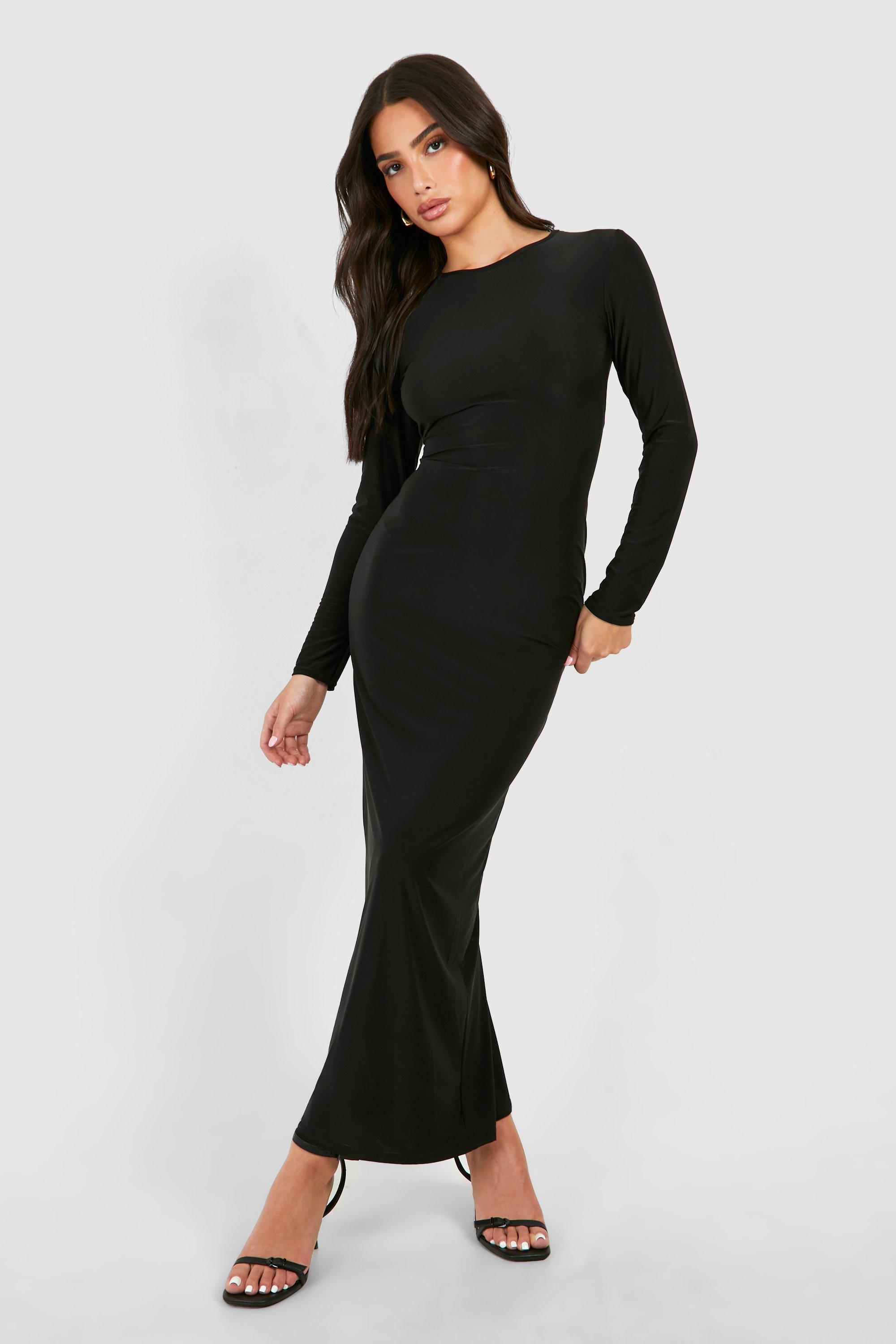 Petite long sleeve maxi dresses on sale