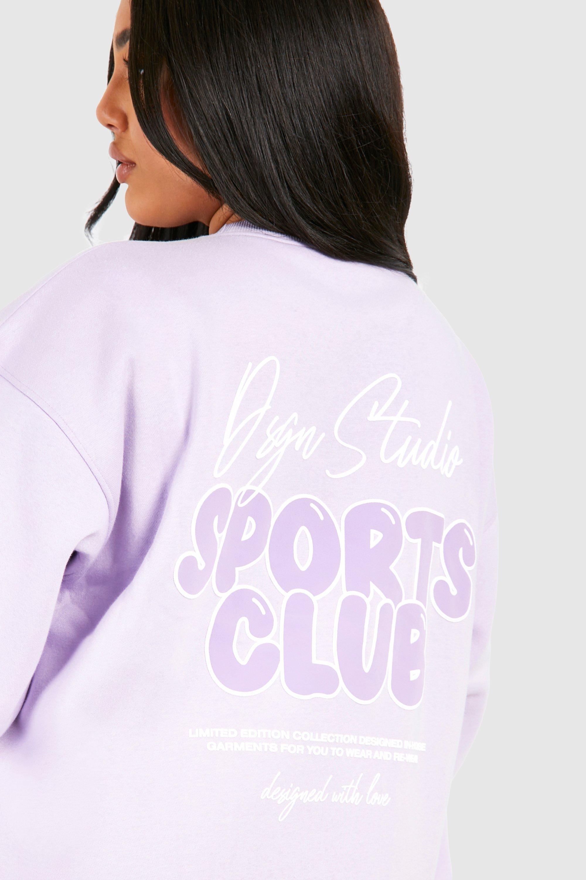 Plus Dsgn Studio Sports Club Slogan Oversized Sweatshirt