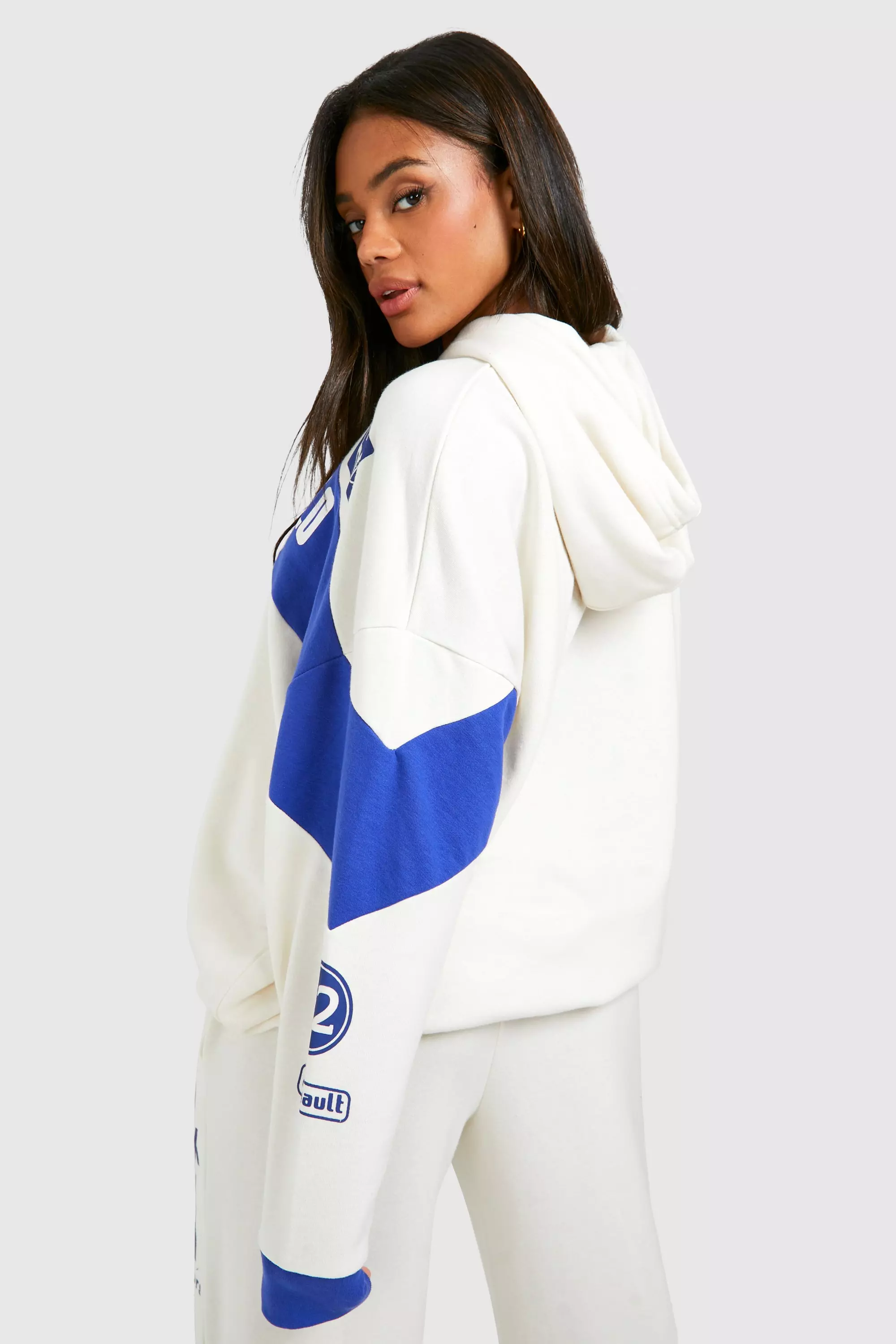 Monte Carlo Slogan Colour Block Oversized Hoodie alternative image