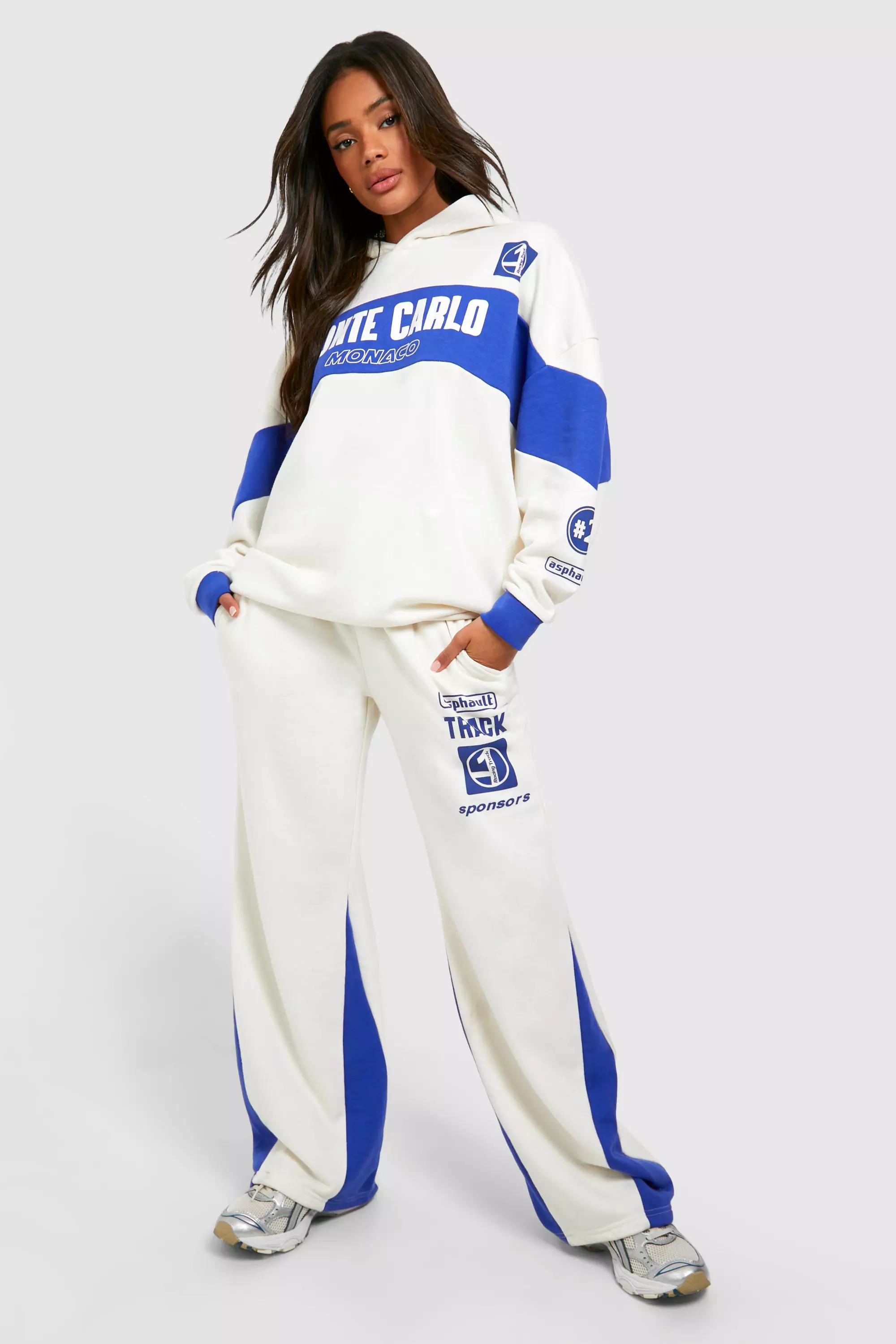 Monte Carlo Slogan Colour Block Oversized Hoodie alternative image