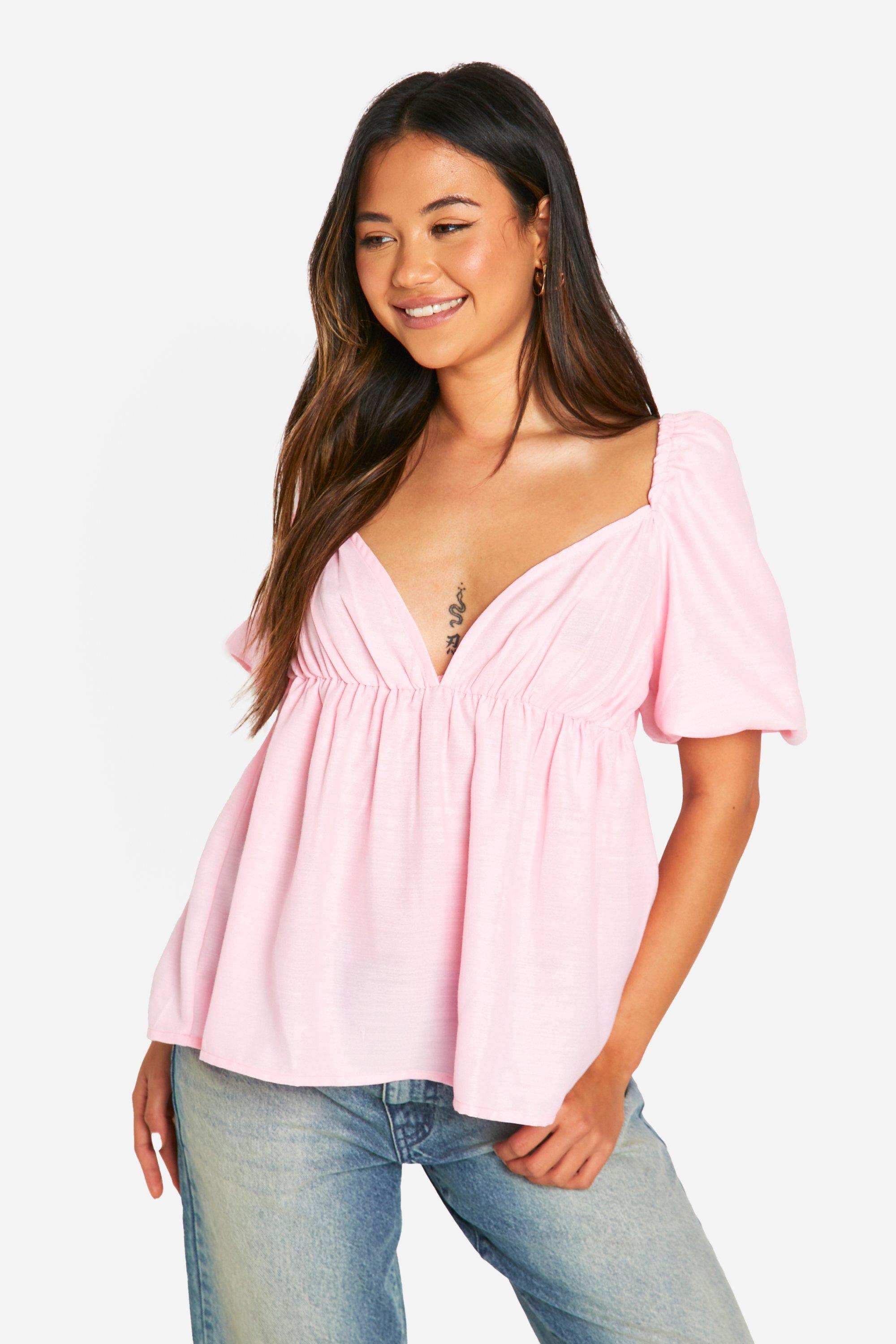 Puff Sleeve Peplum Top