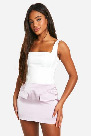 Satin Micro Mini Skirt baby pink