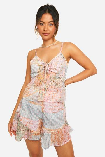 Floral Chiffon Cami Top multi