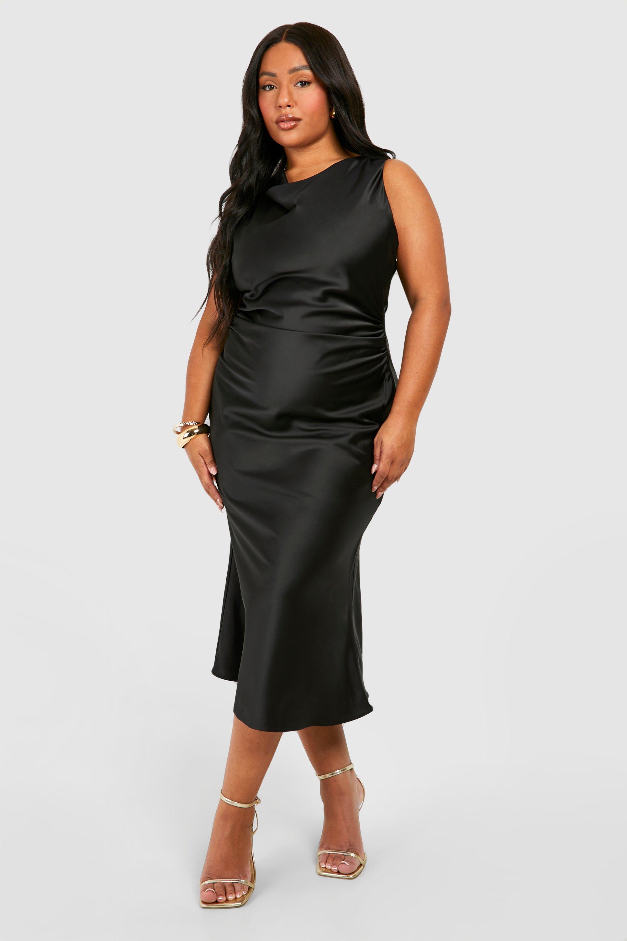 Cowl front midi dress deals