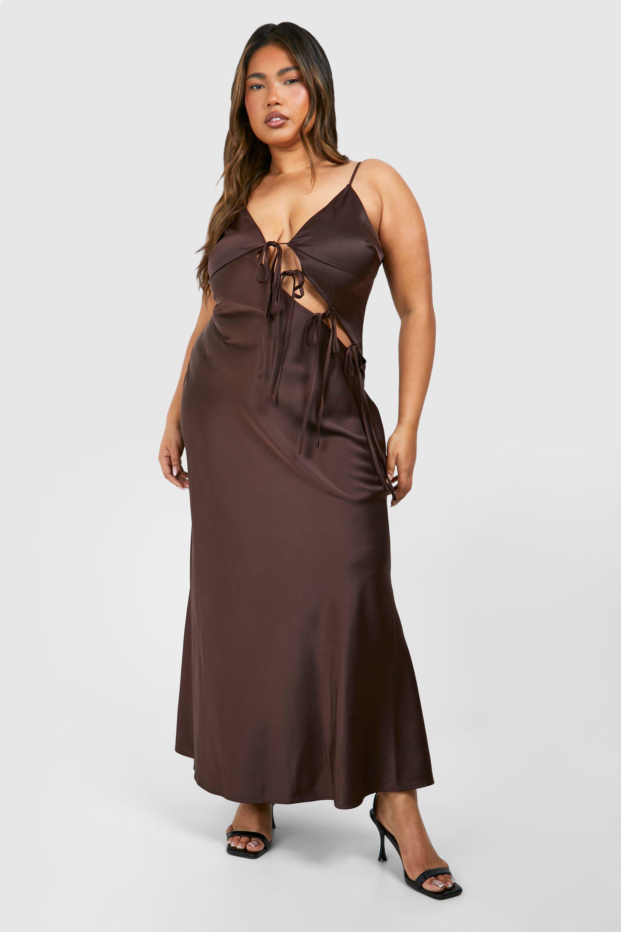 Plus Cut Out Bow Detail Maxi Dress boohoo NZ