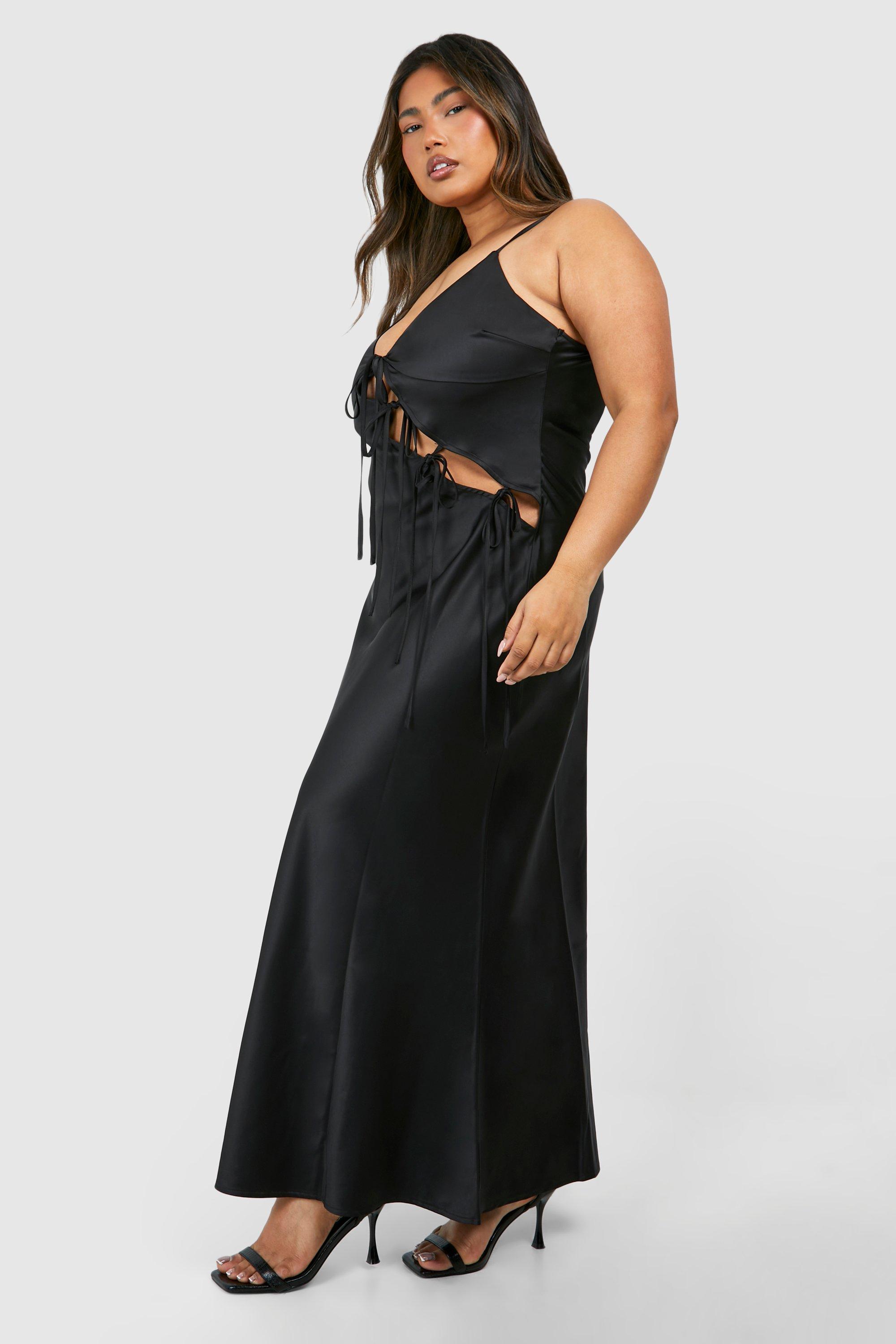 Plus Cut Out Bow Detail Maxi Dress boohoo DK