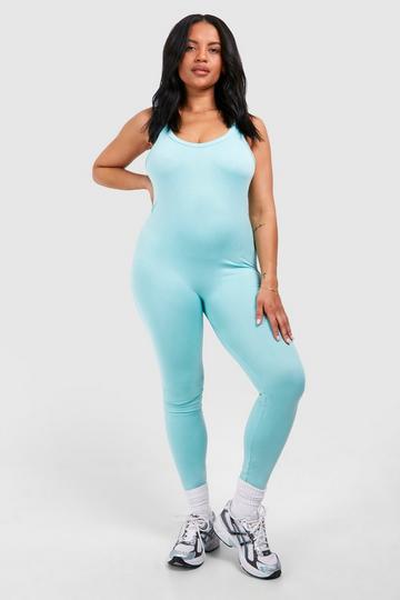 Plus Supersoft Premium Seamless Unitard aqua