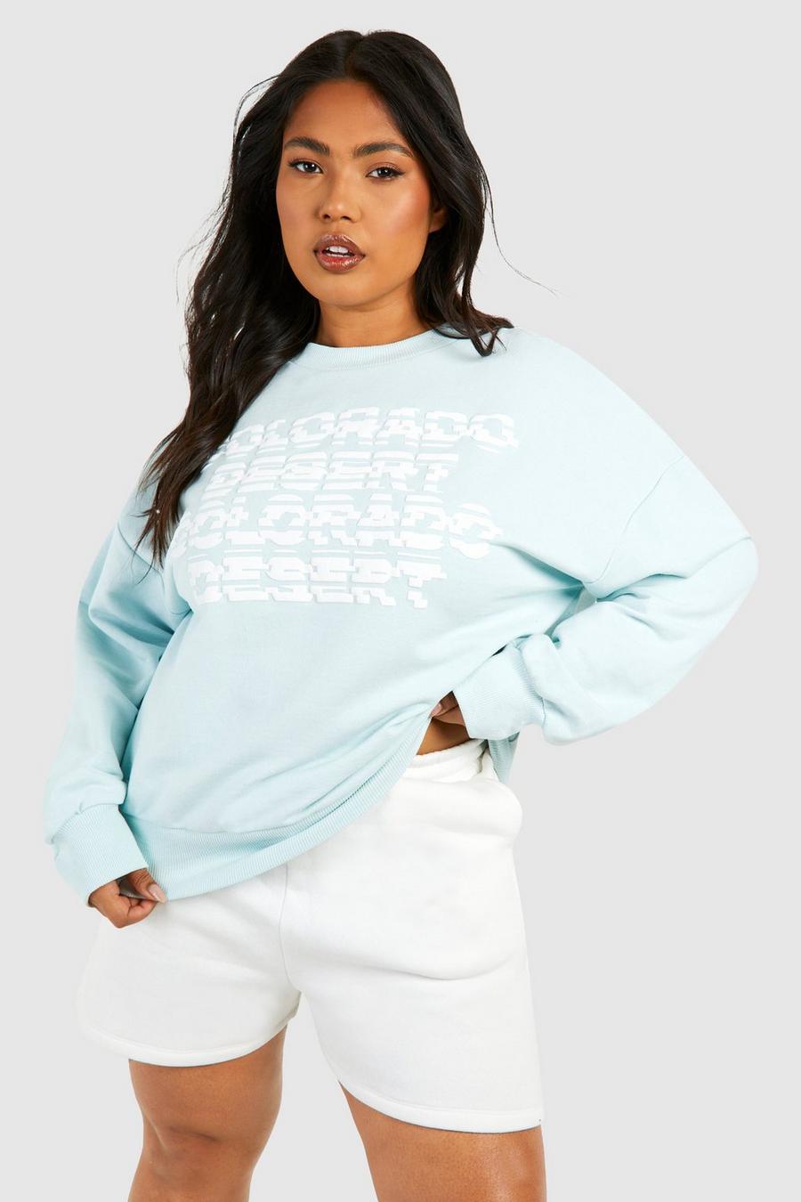 Blue Plus Colorado Oversize sweatshirt med slogan image number 1