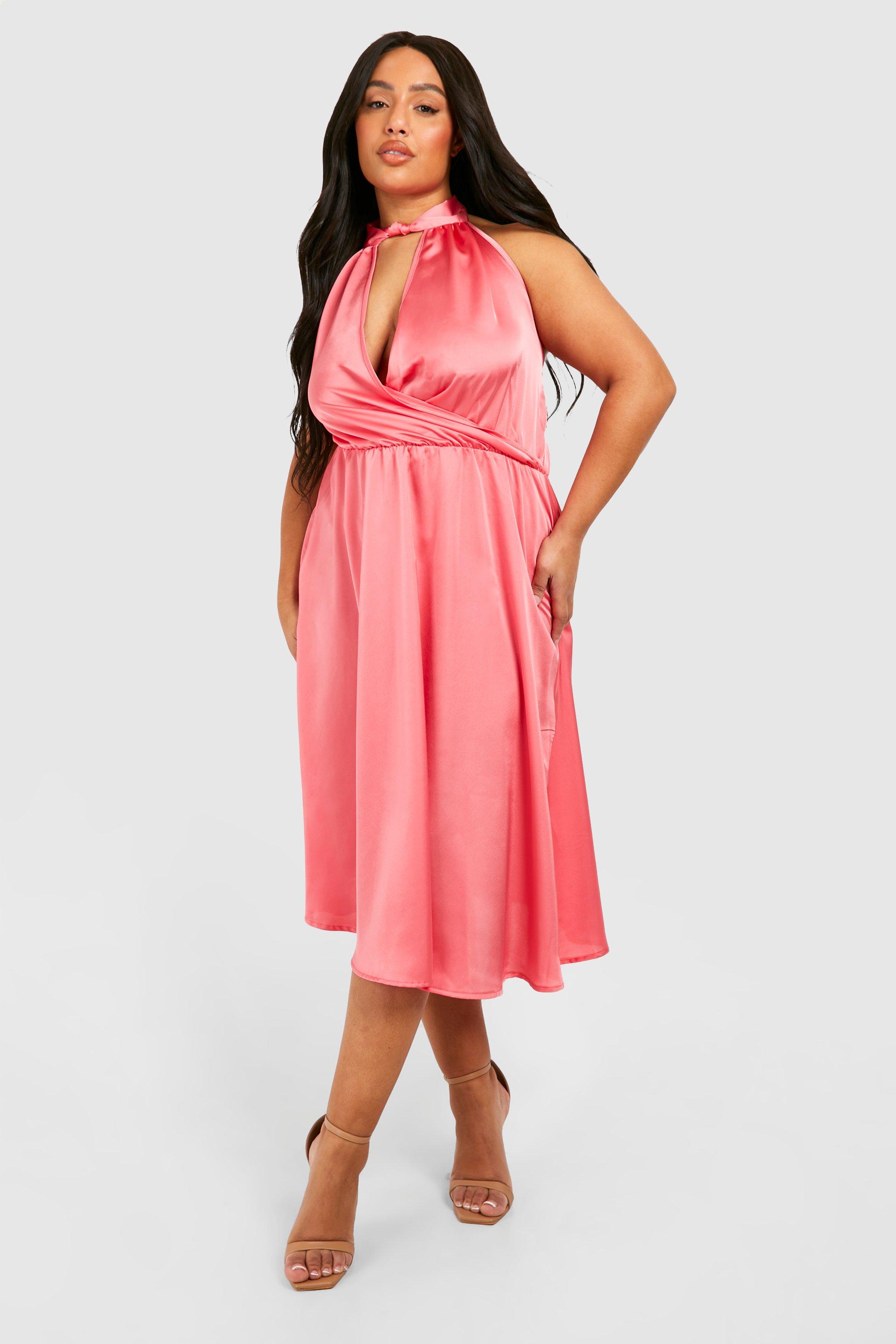 Pink overall orders dress plus size