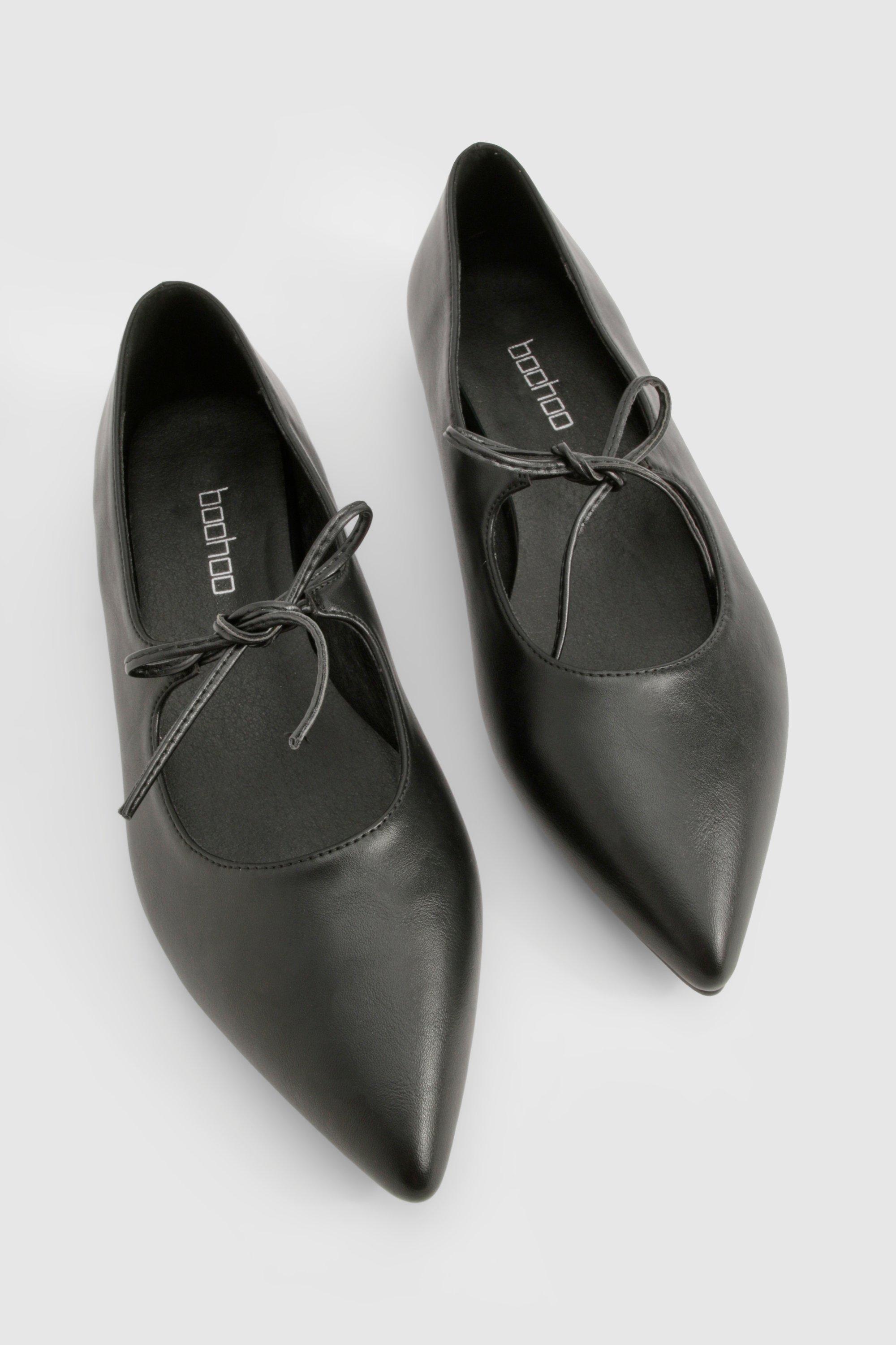 Wide Fit Bow Detail Pointed Flats