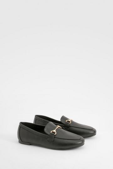 Wide Width T Bar Loafers black