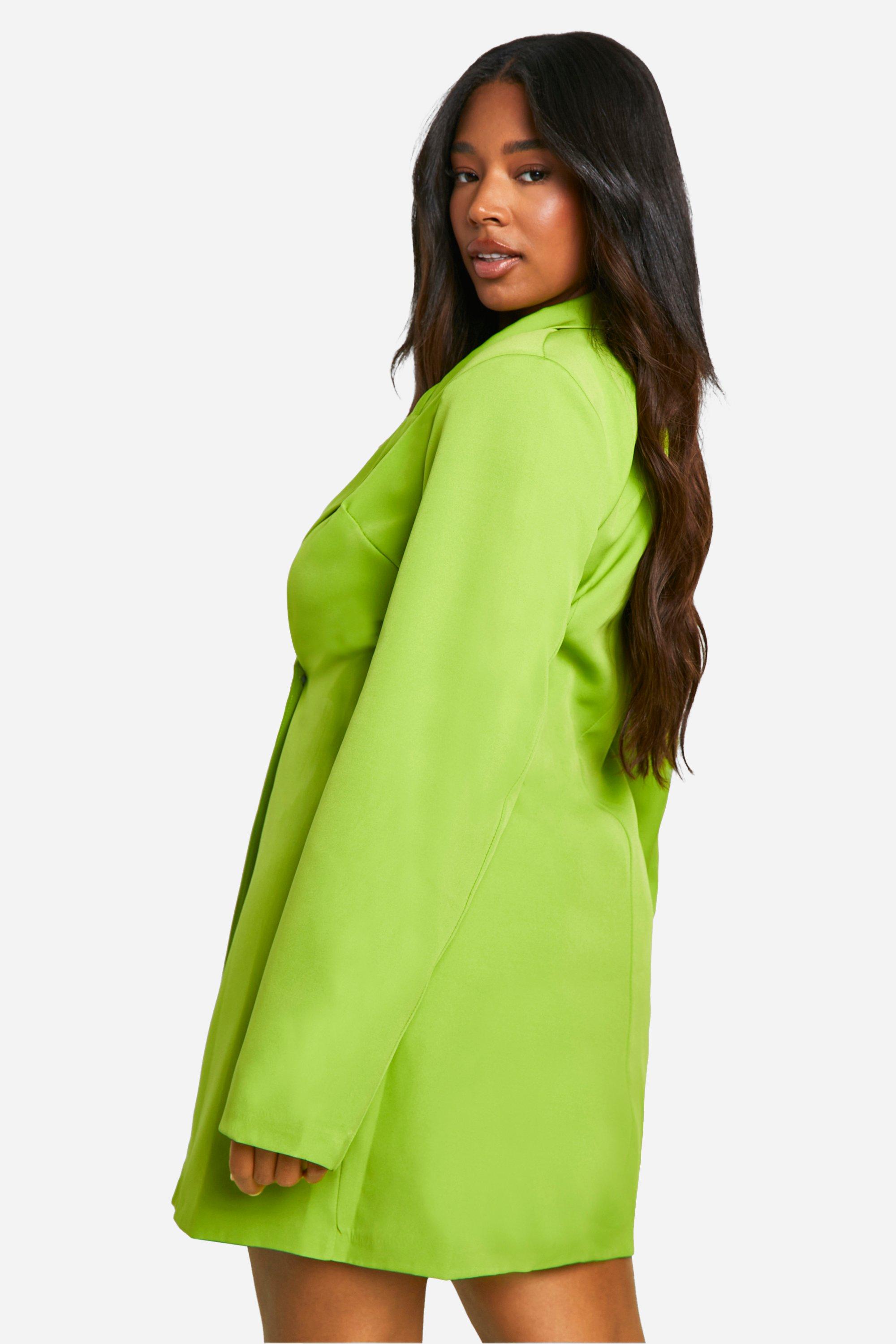 Plus Woven Drape Detail Blazer Dress boohoo NZ