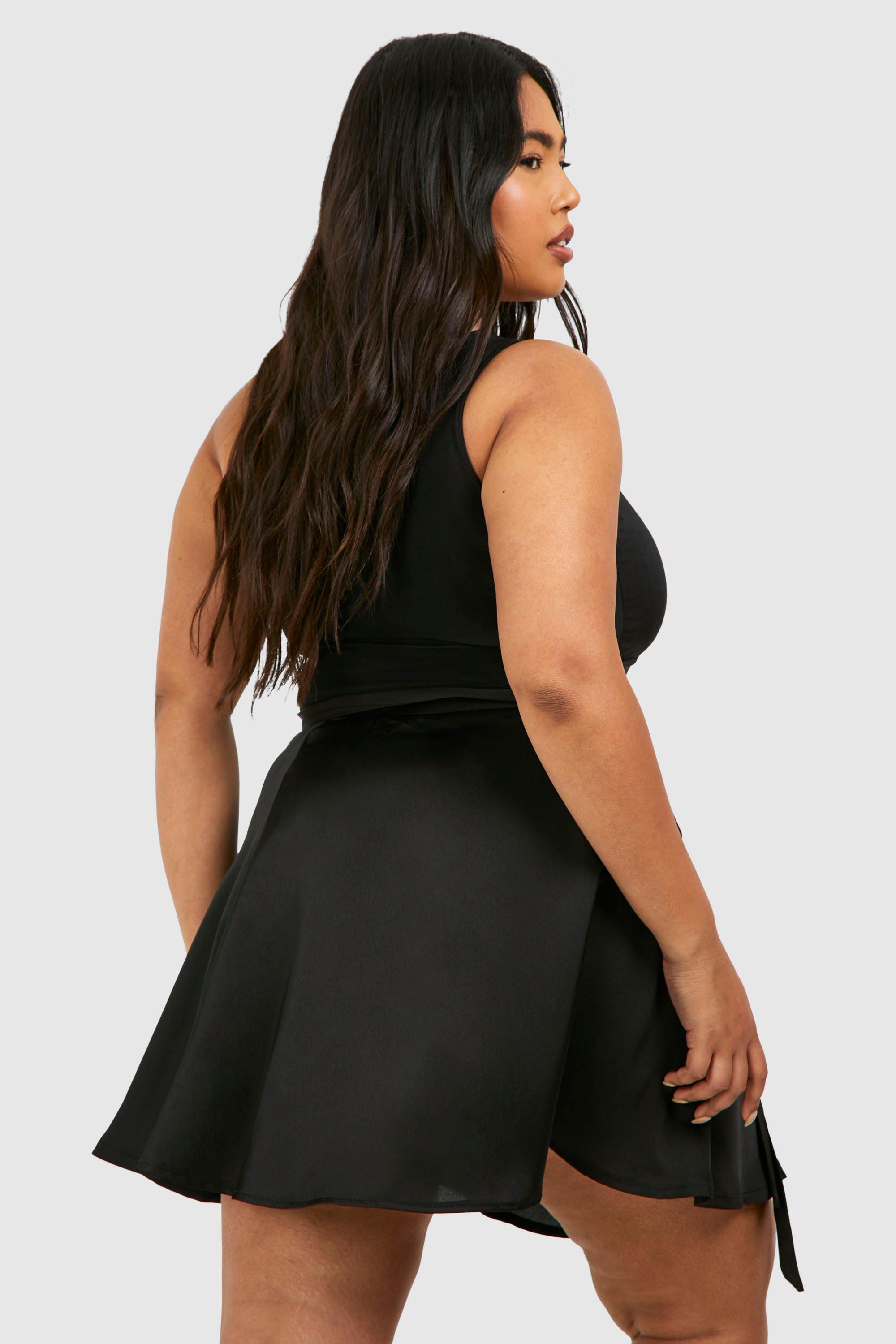 Boohoo plus size skater skirt best sale